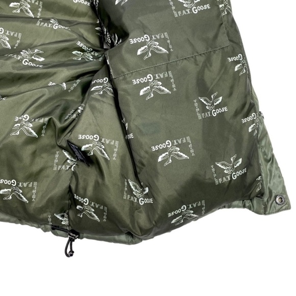 TRIPLE F.A.T. Goose Duck down Puffer Color-block Vest in Green with Black - Picture 6 of 11